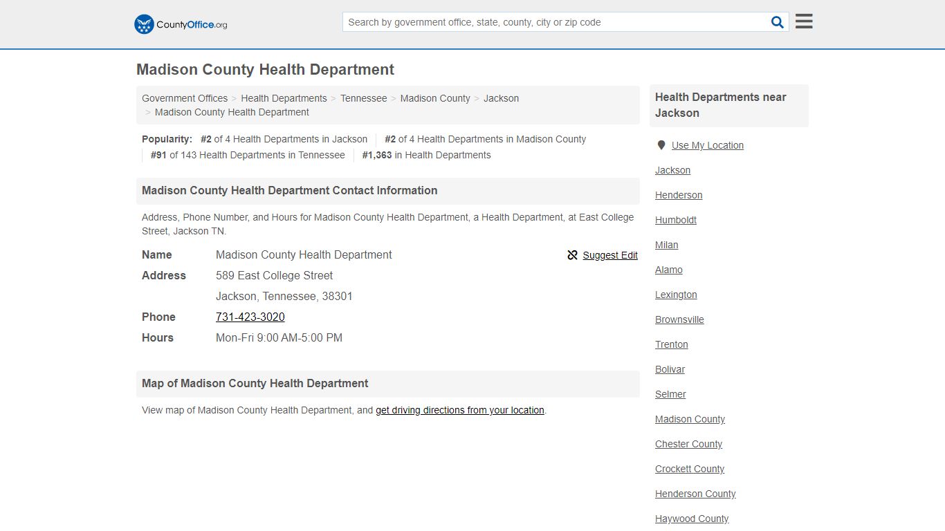 Madison County Health Department